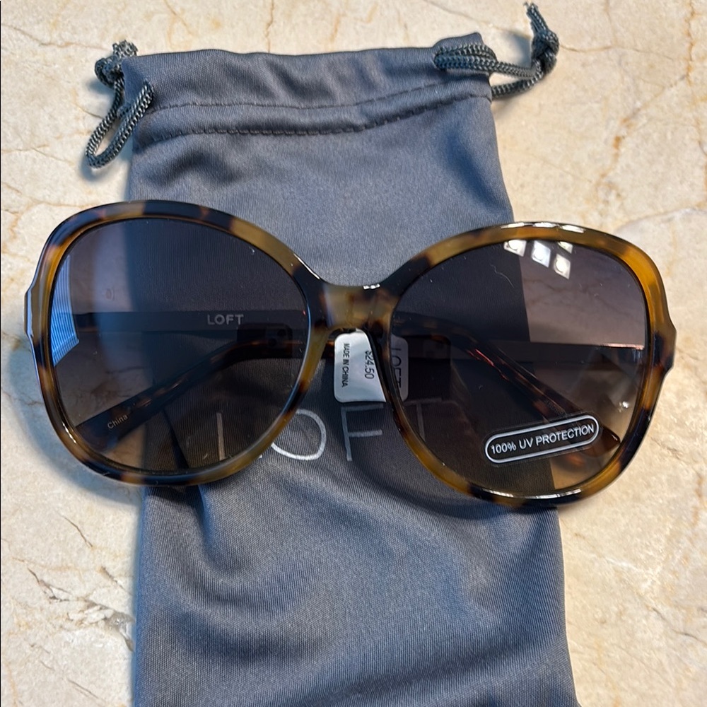 LOFT Brown Sunglasses Oversized Tortoiseshell Design